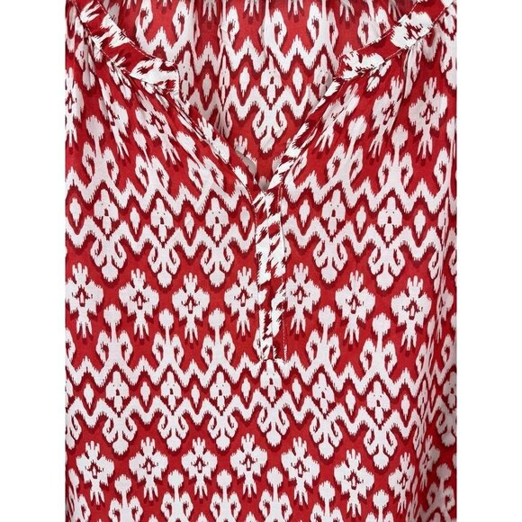 BeachLunchLounge 3/4 Sleeve Ikat V Neck Peasant Top  Tunic Size Medium - Picture 7 of 8